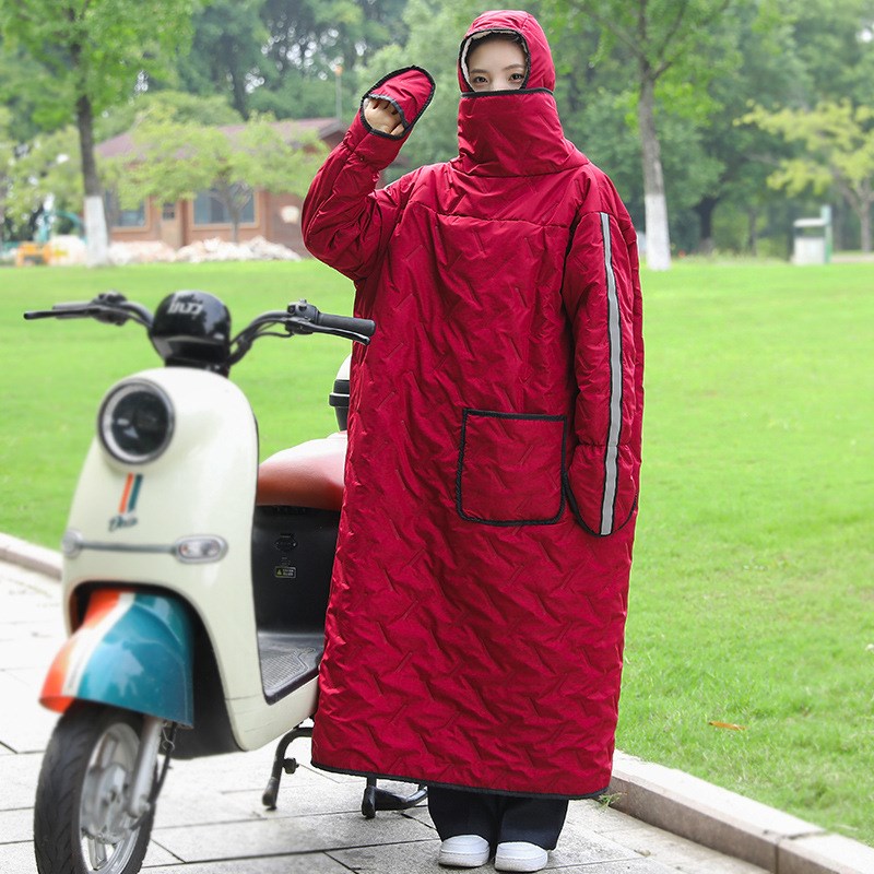 男士电动车冬天骑行防寒服防风衣男款2024新款挡风外衣全包防风罩