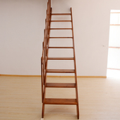 实木带扶手木梯子单梯室内迷你整体别墅跃式 登转角阁楼