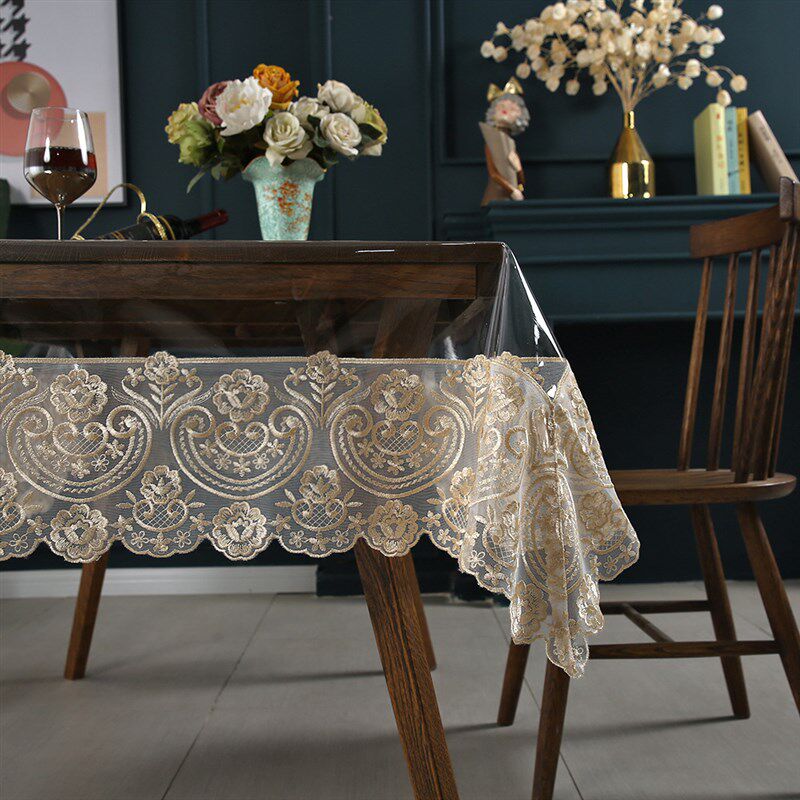 in风C桌布防水防油餐桌布免洗无味茶几布蕾丝茶几餐桌盖布