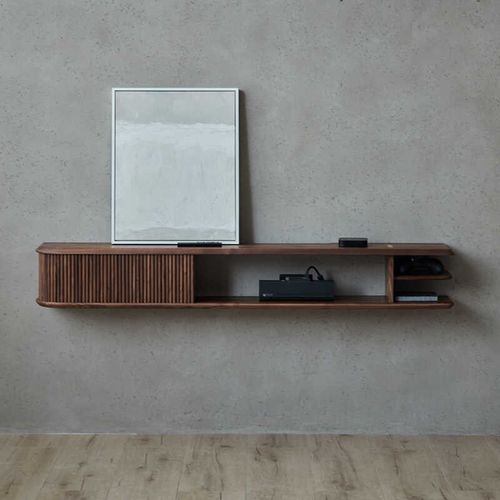 独家森活卷帘柜北美悬挂式电视柜 现代悬空吊柜