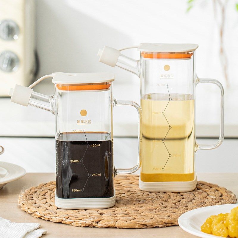 玻璃防漏云端油壶挂油漏油精刻度高硼硅玻璃防爆家用耐冷耐热