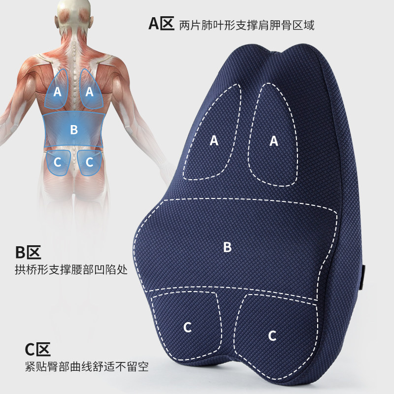 靠背垫腰枕办公室记忆棉靠垫护腰腰靠座椅椅子腰部支撑靠枕腰垫