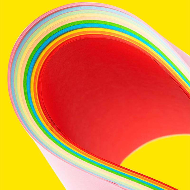 张彩色复印纸彩纸折纸g打印纸粉色广告图文大红色荧