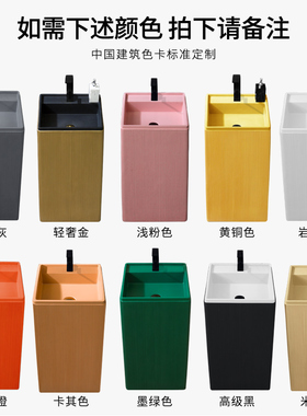 石之匠心 立柱盆一体洗脸盆 柱式落地艺术柱盆洗手盆工业水泥灰色