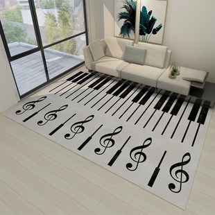 儿童游戏卧房玄关飘窗书桌衣帽间客厅卧室床边垫钢琴键黑白地毯
