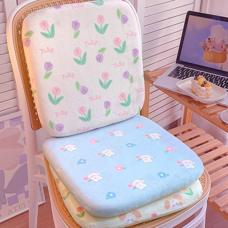 爱碎花记忆棉冰丝坐垫夏季沙发座椅凉垫办公室屁垫学生垫