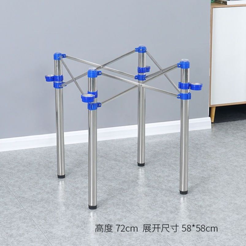桌架子桌脚架折叠桌腿支架铁艺餐桌脚架四方不锈钢腿饭桌架桌子腿