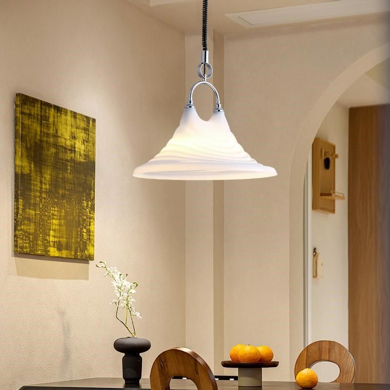 中古风彩绘喇叭吊灯设计师草帽飞碟茶室伸缩升降岛吧台吊灯具,家装灯饰光源,餐厅吊灯,淘宝优惠券,粉丝福利购,淘宝优惠卷