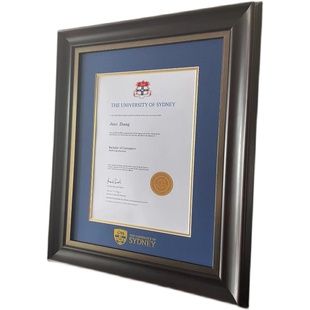 澳洲毕业装裱框实木框画框相框定制尺寸外国展示