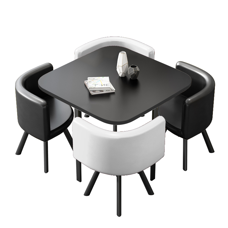 现代餐桌家用吃饭桌子会客圆桌休闲洽谈接待桌椅小圆桌