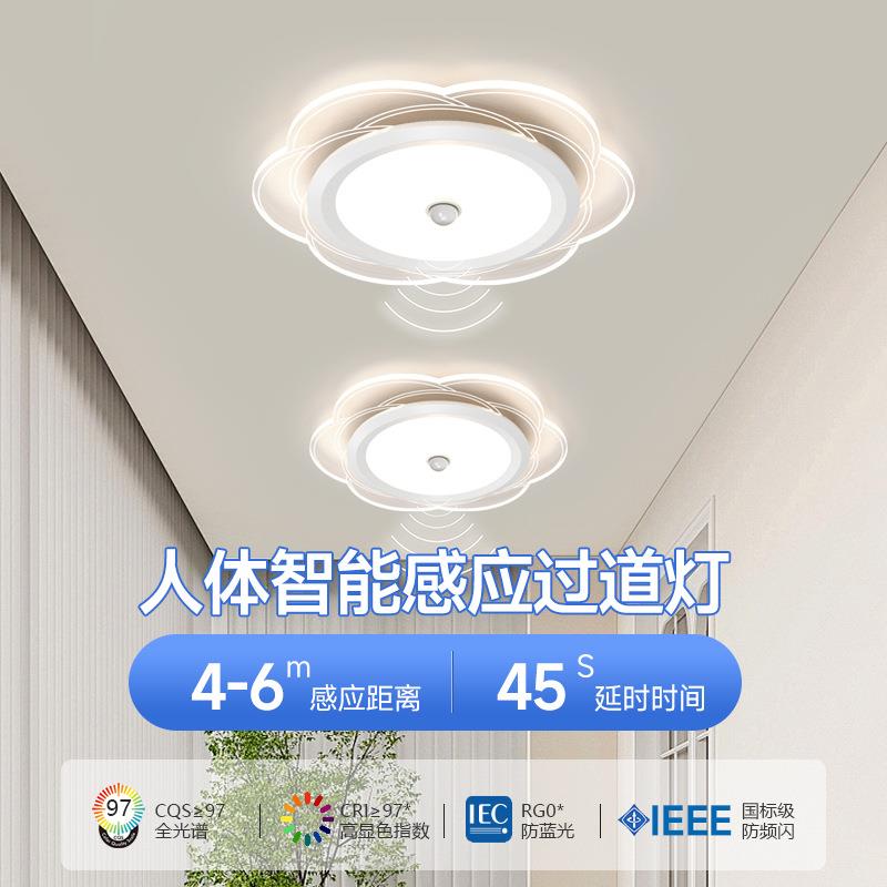 人体感应过道灯智能LED楼梯吸顶灯走廊玄关自动感应雷达简约阳台