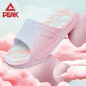 潮 新颖居家透气抗菌防臭踩屎感软底休闲运动拖鞋 匹克态极拖鞋 女款