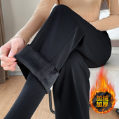 黑色加绒直筒西装 高腰显瘦高个子垂感职业装 裤 西裤 女2025秋冬新款