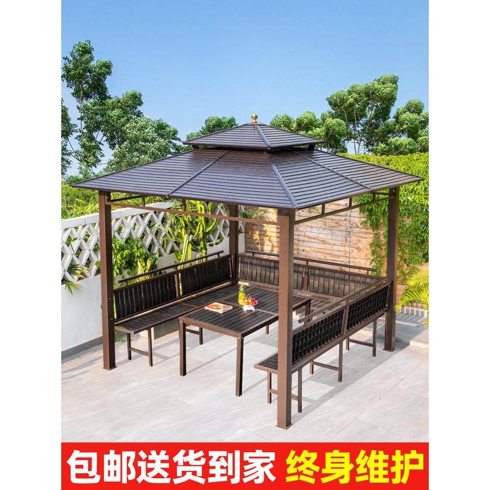 户外亭庭院别墅花园遮阳篷天篷铝合金户外屋顶露台休闲亭