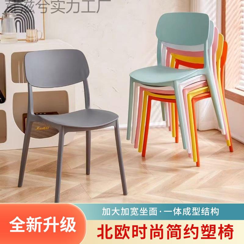 塑料椅子加厚成人家居餐椅简约靠背休闲椅会议室洽谈椅餐厅排挡椅