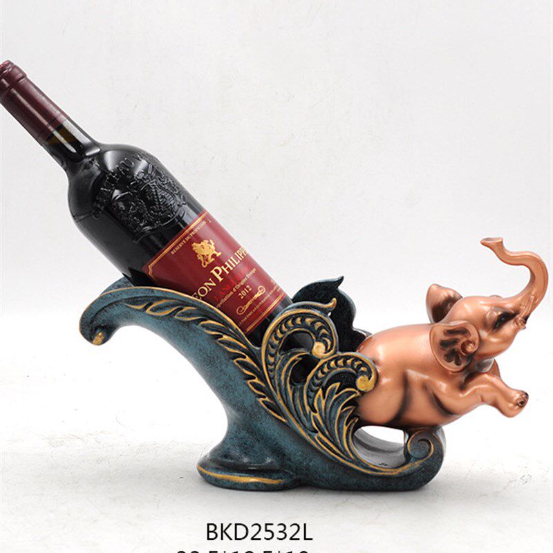 欧式创意鹿拉车红酒架摆件简约现代客厅电视酒柜装饰品餐厅工艺品