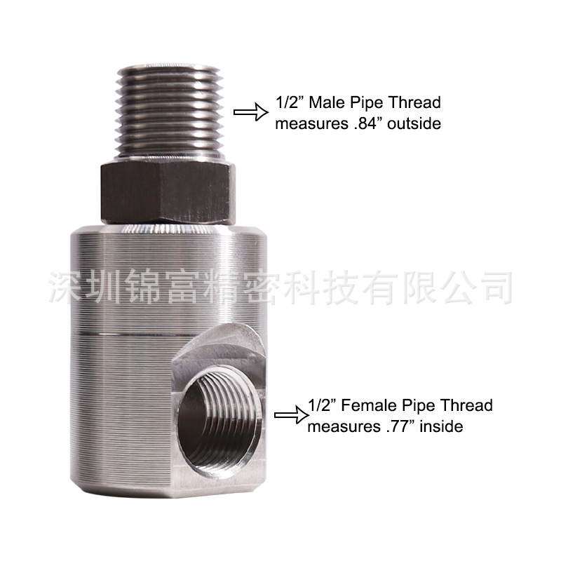 欧美外贸优品双内牙 1/2-14 N.P.T.F 螺纹 不锈钢充气快速 接头