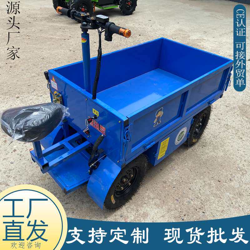 新款小型电动平板车 倒骑式纯电运输搬运车 农用沙土运输四轮车