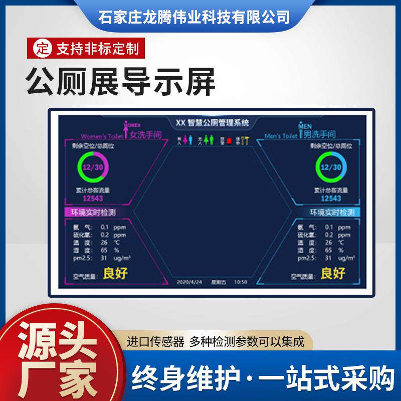 智慧公厕展导示屏有人无人客流统计臭味检测考勤刷脸取纸485