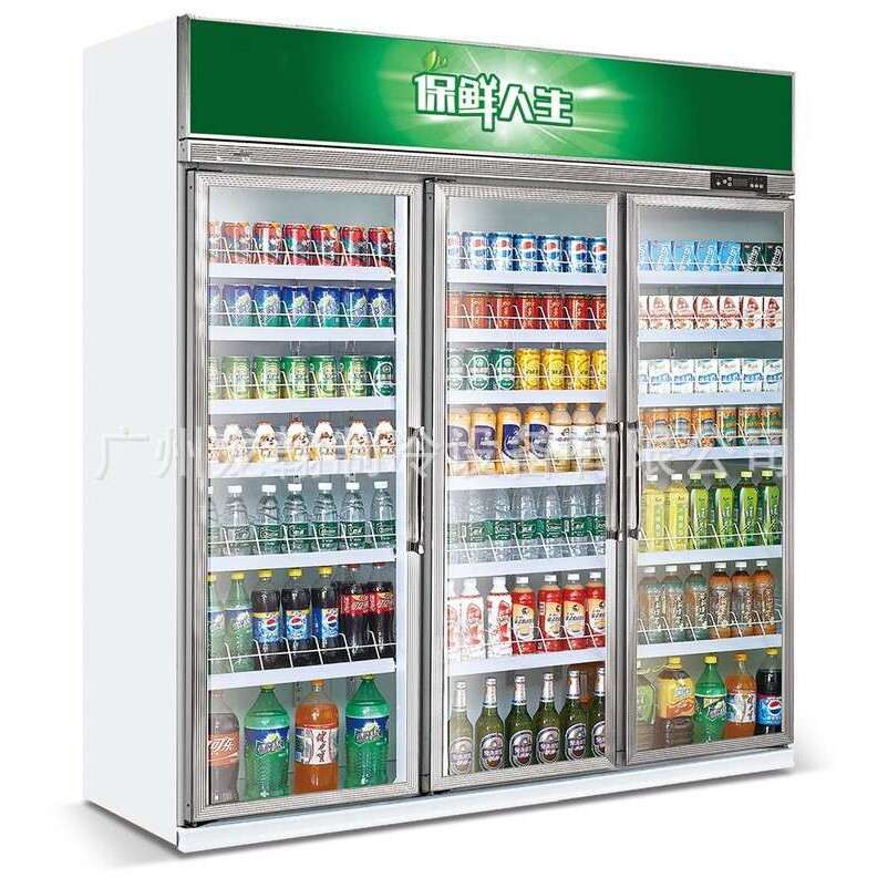 厂家直供三门饮料展示柜立式分体商用冷柜便利店啤酒冷藏柜