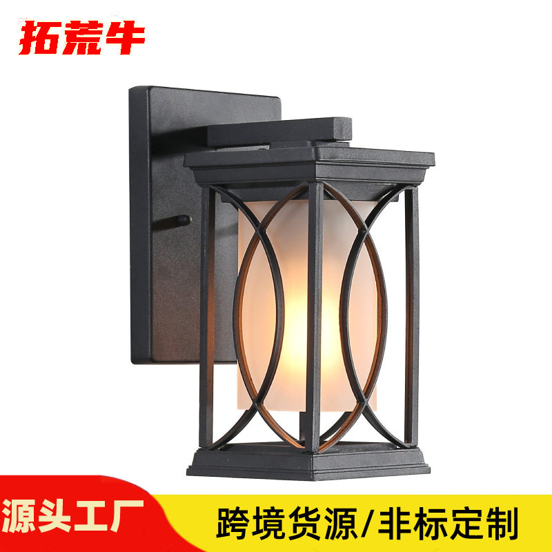 美式铁艺壁灯庭院别墅外墙门口阳台走廊室外复古大门灯饰厂家直供