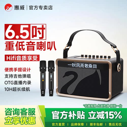 Hivi惠威家用手提重低音K歌音响!