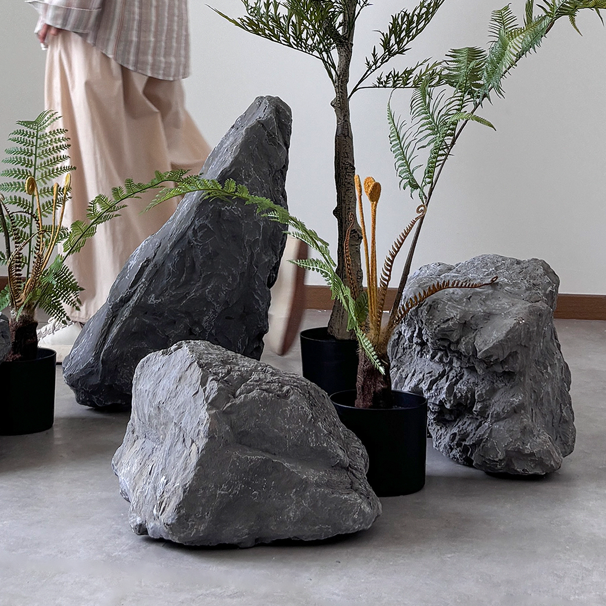 仿真玻璃钢大石头楼梯下绿植造景景观石橱窗造景摄影道具英德石,家居饰品,户外/庭院摆件,淘宝优惠券,粉丝福利购,淘宝优惠卷