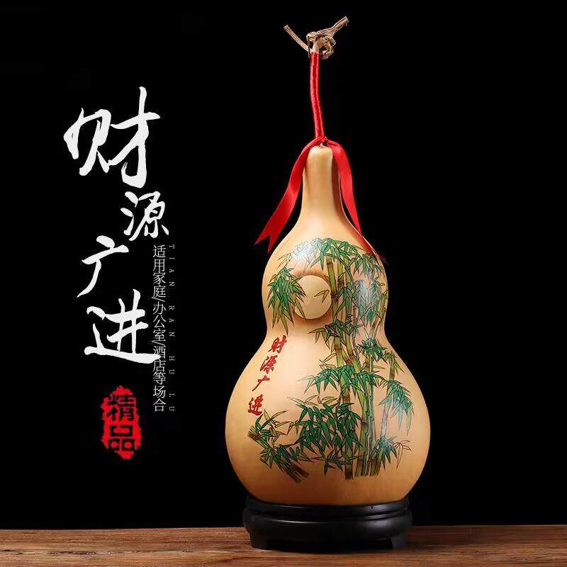 厂家天然大葫芦 手工烙画精品大葫芦 客厅办公室摆件招财进宝