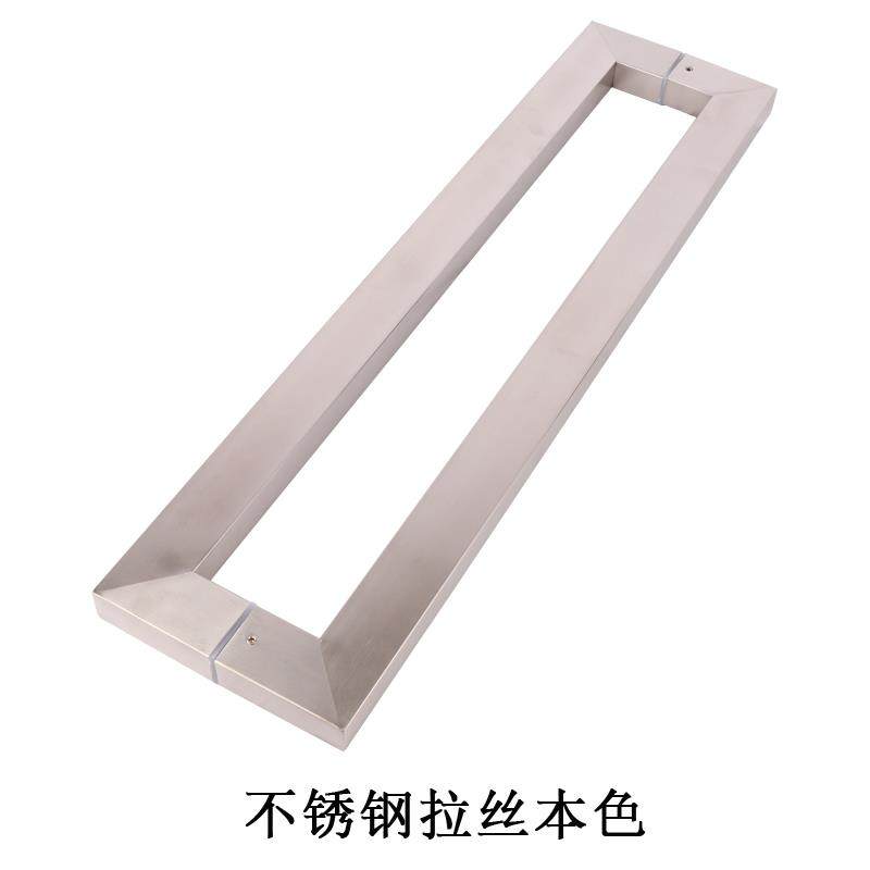玻璃门拉手哑黑灰色乳白色把手方管拉丝黑钛合金玫瑰金不锈钢无指