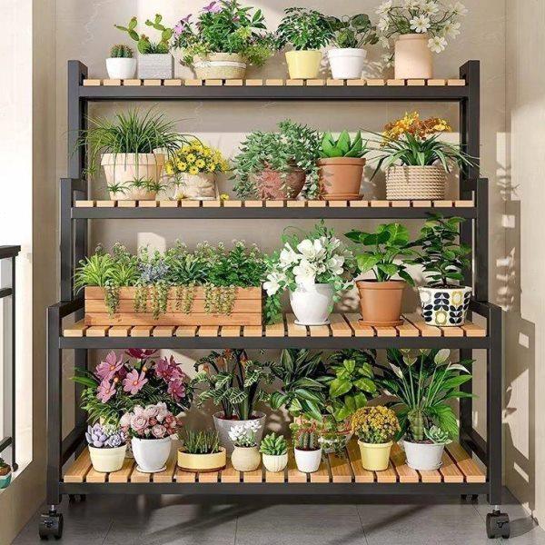 25年升级新款花架可移动带轮置物架阶梯客厅落地式多层花架子阳台,收纳整理,阳台置物架,淘宝优惠券,粉丝福利购,淘宝优惠卷