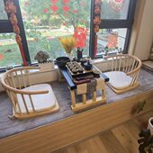 禅意实木台窗矮桌茶台茶几榻榻米茶桌地飘窗小桌子日式 家用炕桌坐