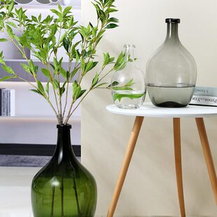 装饰花男钟水培醉马玻璃花瓶木落地大号树吊美大肚子北欧简约瓶