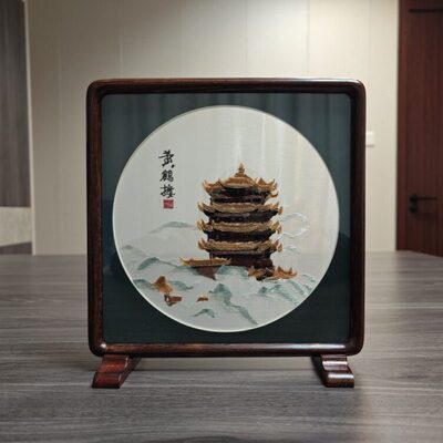 特色礼品黄文创工艺品摆件汉汉绣礼品湖北武礼品鹤楼手工