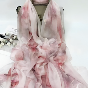 达芬奇密码琉云纱女士长款丝巾2026新款高级100%桑蚕丝披肩真丝