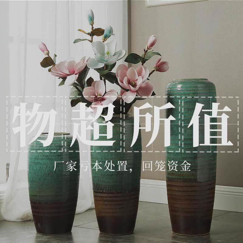 清仓捡漏特价景德镇陶瓷落地大花瓶客厅酒店玄关插花装饰摆饰微瑕