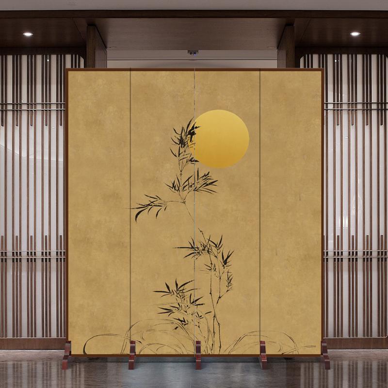2025新中式屏风隔断简约客厅卧室折叠移动入户正对门禅意挡板假墙