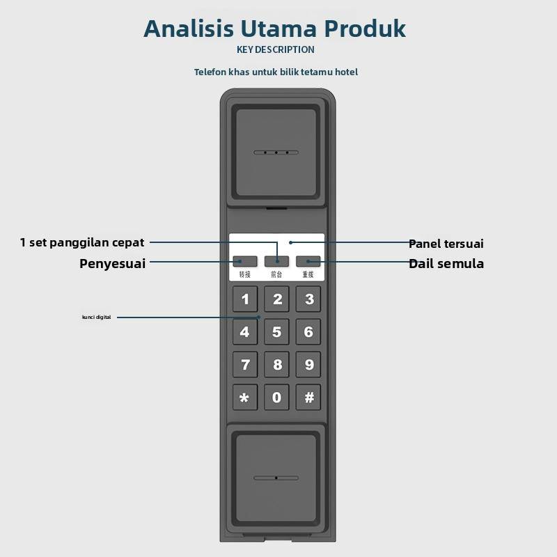 凌雨达酒店座机挂墙桌放两用旅馆宾馆客房专用固定电话机内部分机