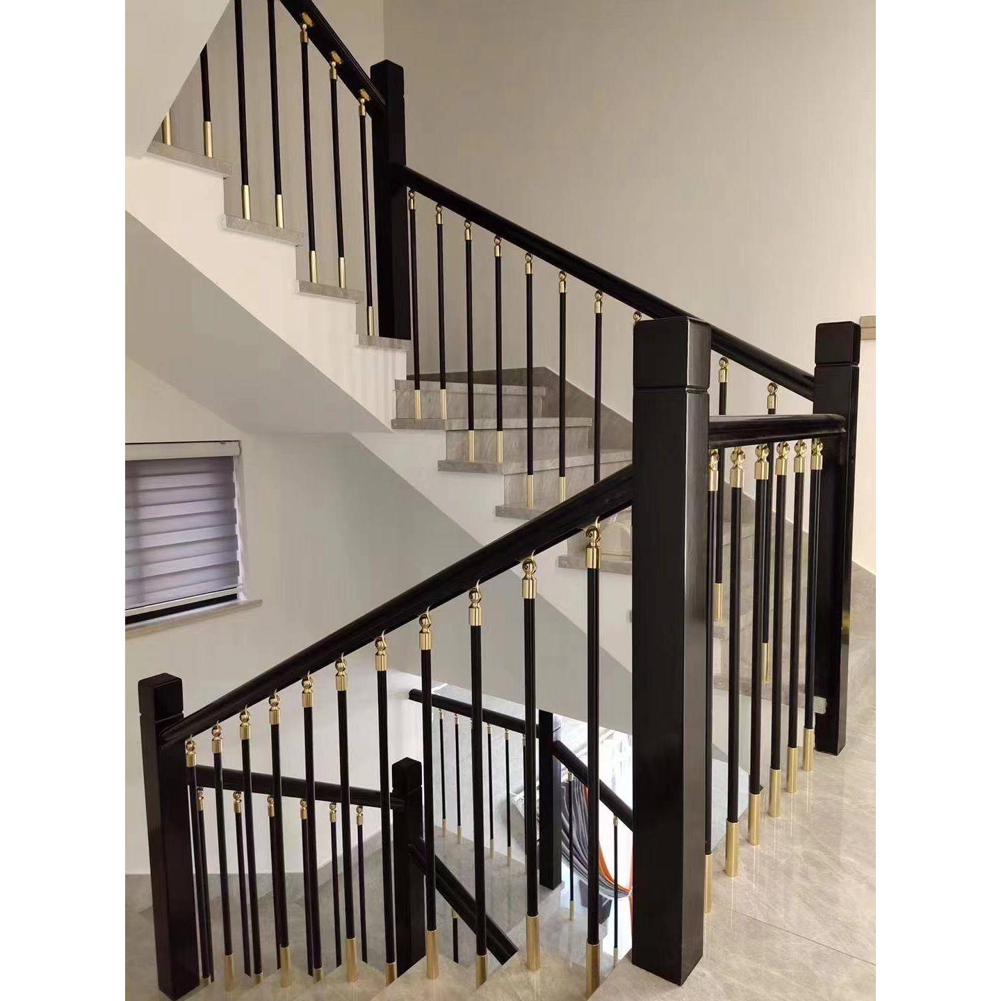 楼梯扶手栏杆现代别墅护栏阳台家装铝合金金箍棒轻奢铝镁合金立柱