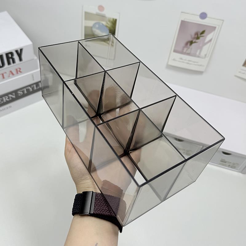 2025新款笔筒六格大容量办公桌面学生马克笔文具盒多格杂物收纳盒