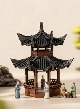 3D打印新年装饰凉亭摆件中式古建筑模型微景观水陆缸鱼缸盆景造景