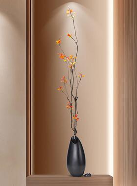 侘寂风时来运转细长花瓶花艺摆件古风客厅入户玄关壁龛电视柜装饰