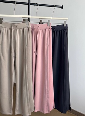 SYARURU Softsteme铜氨丝拼接螺纹运动阔腿裤抖抖垂感健身瑜伽女