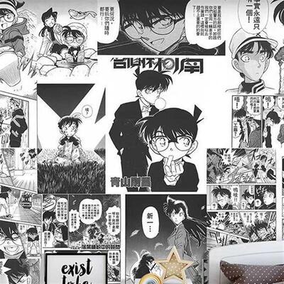 名侦探柯南周边漫画墙贴纸灰原哀小兰怪盗基德动漫海报打印背景墙