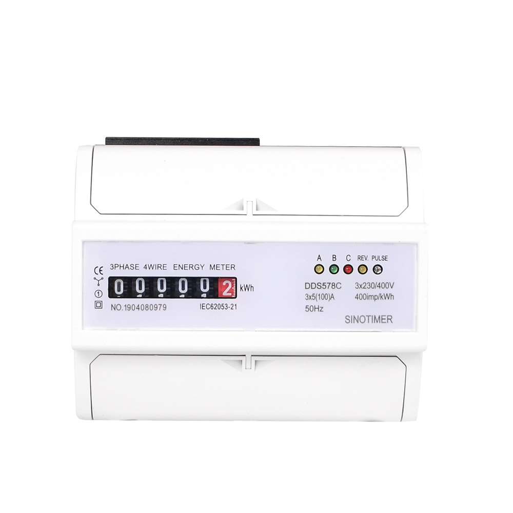 DDS578C 三相计数器显示家用380V 导轨式电度表7P电能表5（100）A
