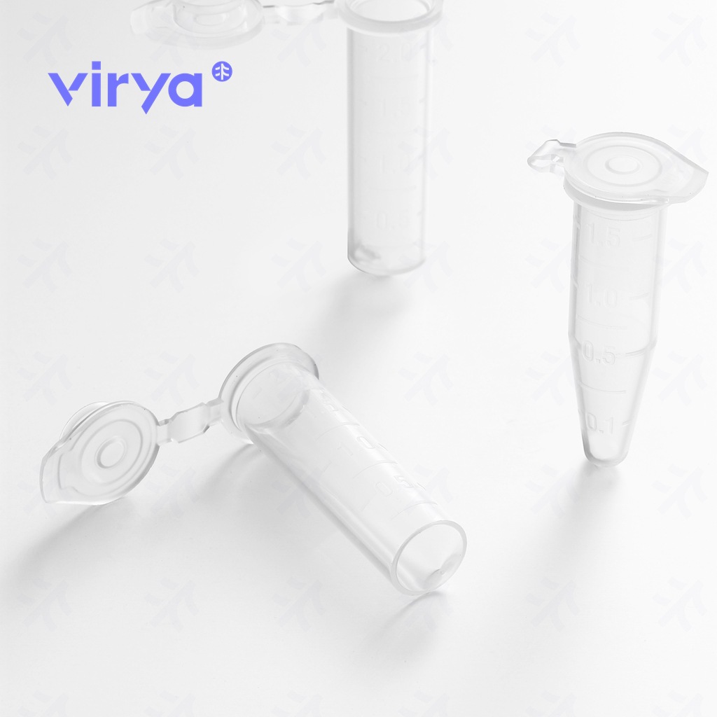 VIRYA 无色微量离心管 0.2ml/0.5ml/1.5ml/2.0ml/5.0ml 压盖锥底