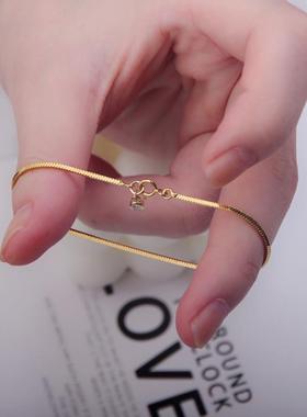 夏季新品新款S925通体纯银圆砖蛇骨手链气质精致夏天手饰生日礼物