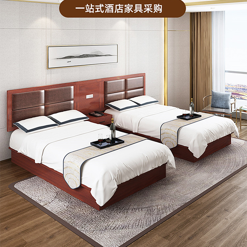 酒店专用宾馆牀标间全定制家俱客房单人公寓民挂衣板壁挂墙背板