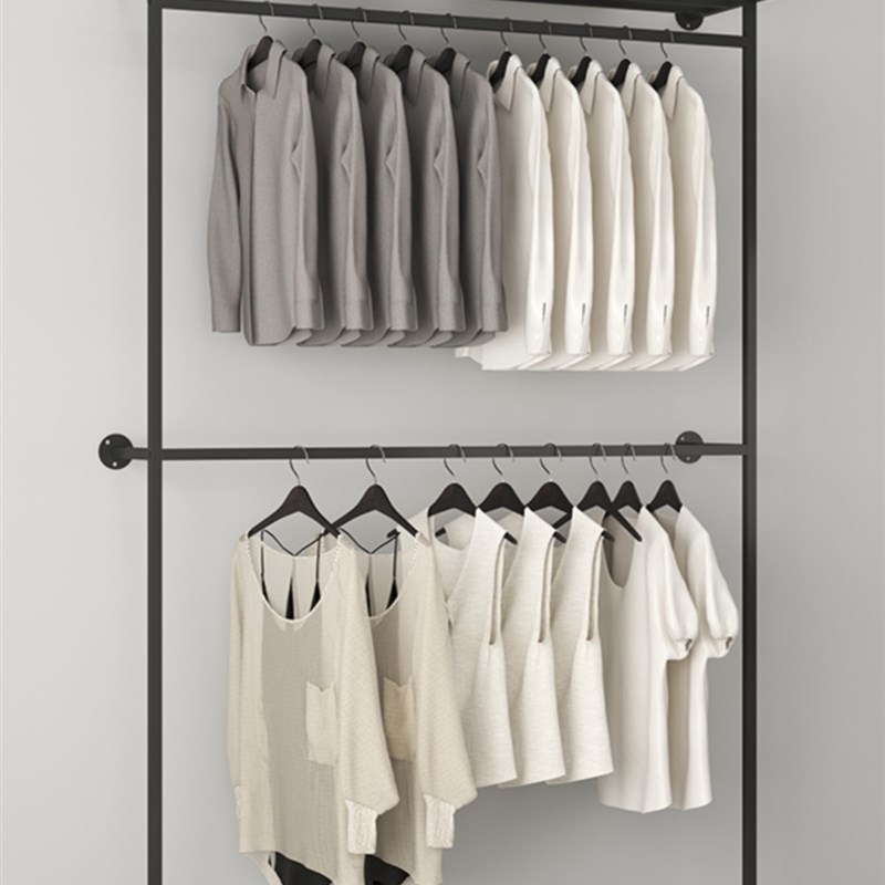 砌墙衣柜金属衣架家用铁艺卧室层上墙挂衣架衣帽间架子定制