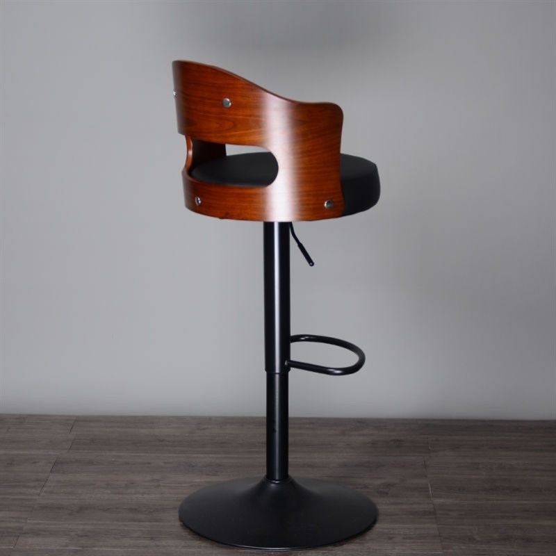 欧式实木吧台高脚椅酒吧椅升降高脚前台椅旋转靠背吧凳搁脚椅