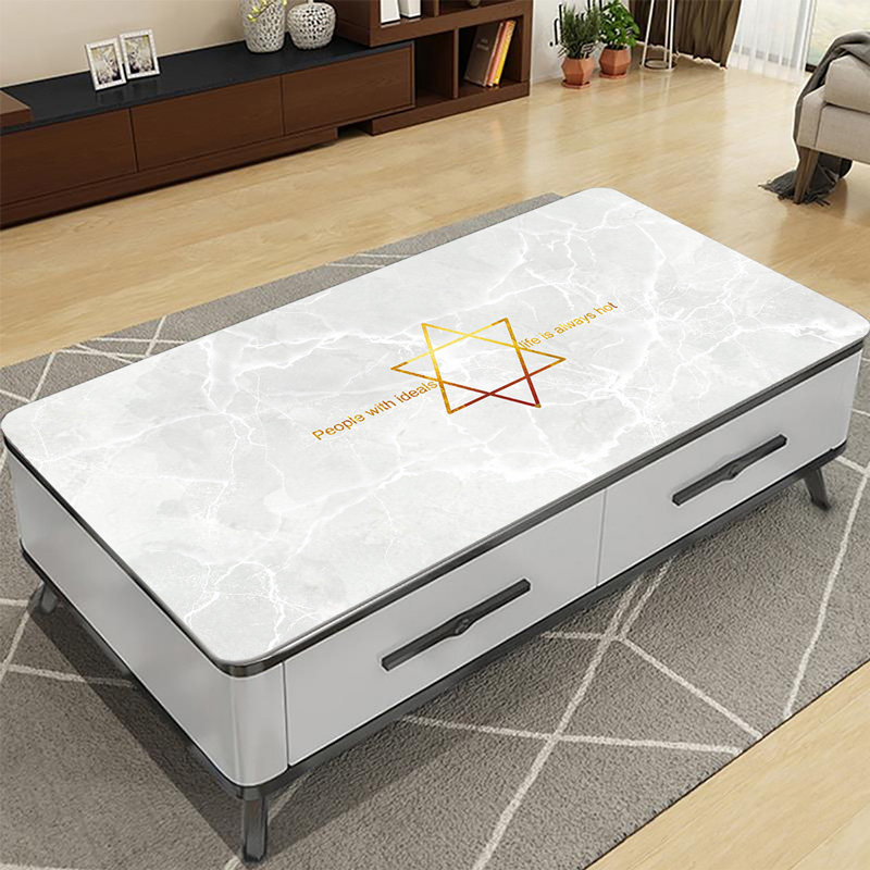 圆角软玻璃桌布 书桌茶几垫餐桌垫定制图案 防水防油图片